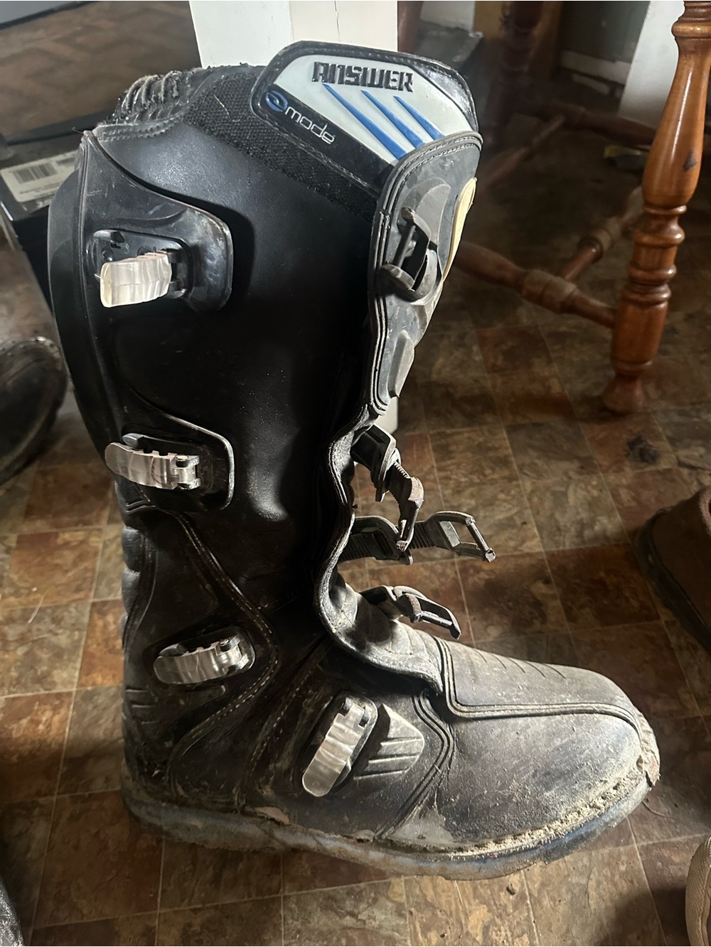 Foswer Black Men's Off-Road Motocross Boots